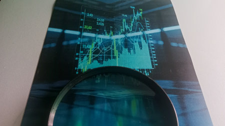 Stock market data chart on digital tablet. Business and technology concept.