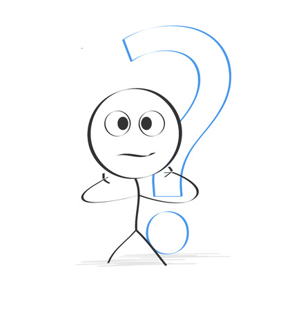 Stick figure with question markのイラスト素材