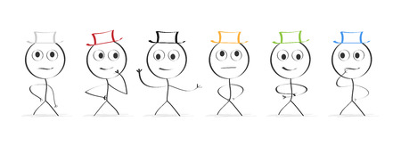Six hats...thinkingのイラスト素材
