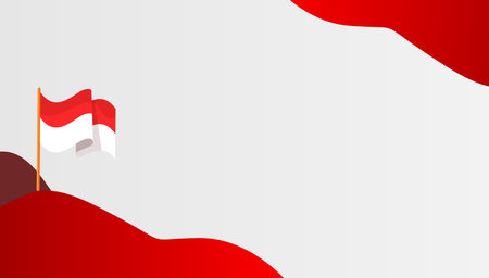 frame abstract background gradient independence day of indonesia flag side for vector letter space shape modern landscape lineのイラスト素材