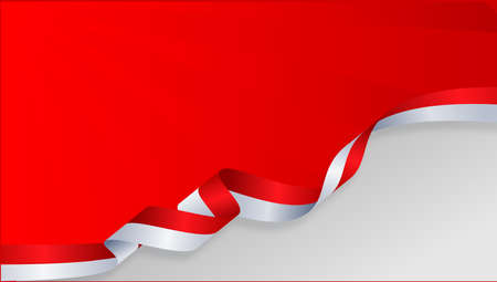 frame abstract background gradient red white independence day of indonesia flag vector letter space shape modern landscape lineのイラスト素材