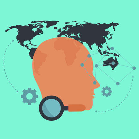 art icon illustration symbol of world researchのイラスト素材