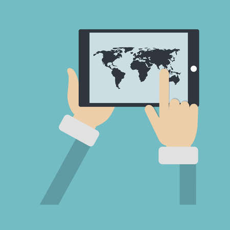 art icon illustration symbol of touch the worldのイラスト素材