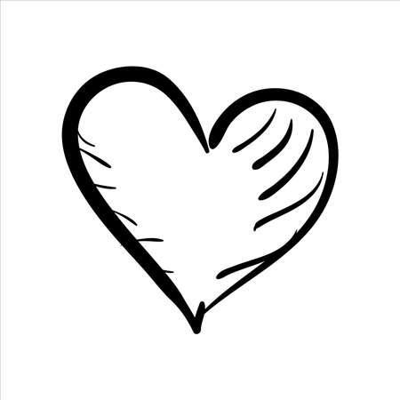 art illustration hand draw vector symbol icon of heart loveのイラスト素材