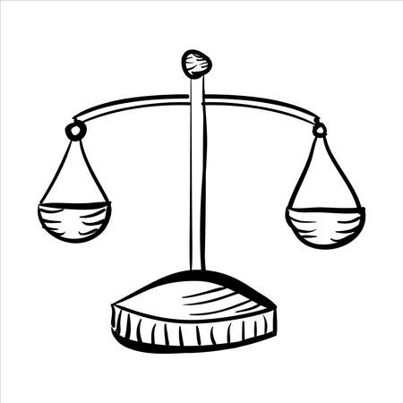 art illustration hand draw vector symbol icon of scales of justiceのイラスト素材