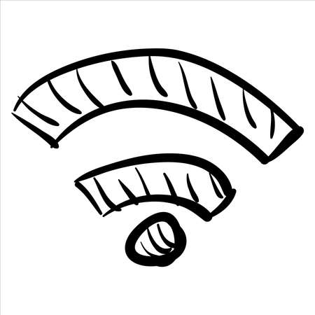 art illustration hand draw vector symbol icon of wifi network signalのイラスト素材