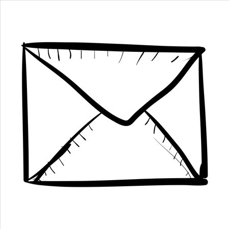 art illustration hand draw vector symbol icon of envelope messageのイラスト素材