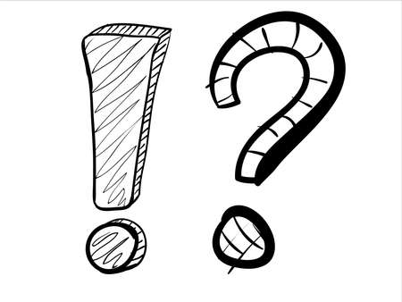 art illustration hand draw vector symbol icon of question mark on whiteのイラスト素材