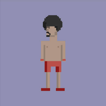 pixel art illustration draw artwork bit design character icon symbol person profession of boxer boxingのイラスト素材
