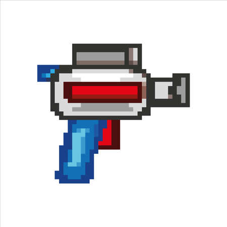pixel art illustration draw artwork bit design character icon symbol set of gun shot video gameのイラスト素材