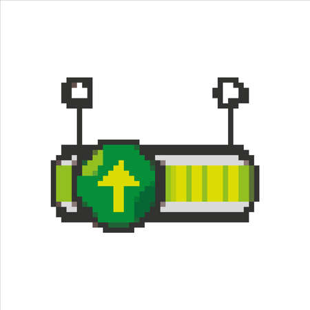 pixel art illustration draw artwork bit design character icon symbol set of level up video gameのイラスト素材
