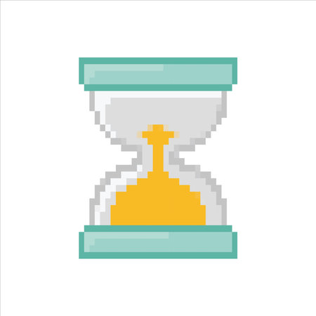 pixel art illustration draw artwork bit design character icon symbol set of hourglassのイラスト素材