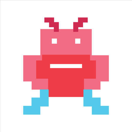 pixel art illustration draw artwork character icon symbol of alien monster insect video gameのイラスト素材