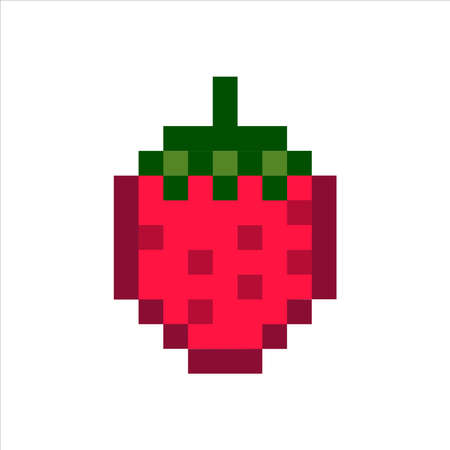 pixel art illustration draw artwork bit design character icon symbol fruits of strawberryのイラスト素材