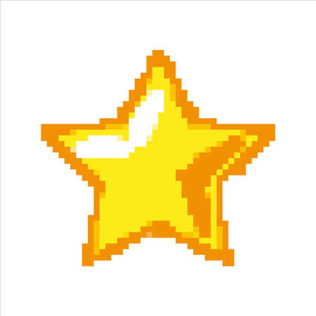 pixel art illustration draw artwork bit design character icon symbol set of starのイラスト素材