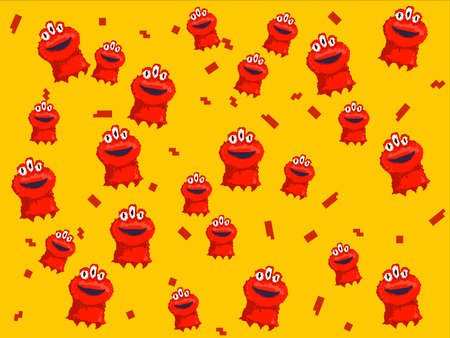 art illustration draw artwork background pixel character icon symbol design pattern concept set of monster alienのイラスト素材