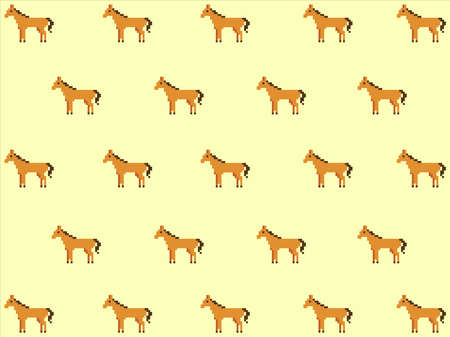 art illustration draw artwork background pixel character icon symbol design pattern concept set of horse animalのイラスト素材