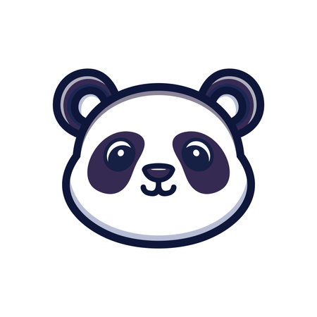 art illustration design concept mascot symbol icon head animal of pandaのイラスト素材