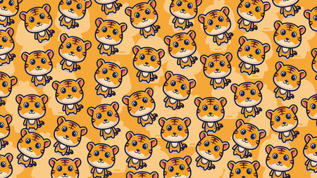 art illustration design concept mascot symbol icon background animal of tigerのイラスト素材