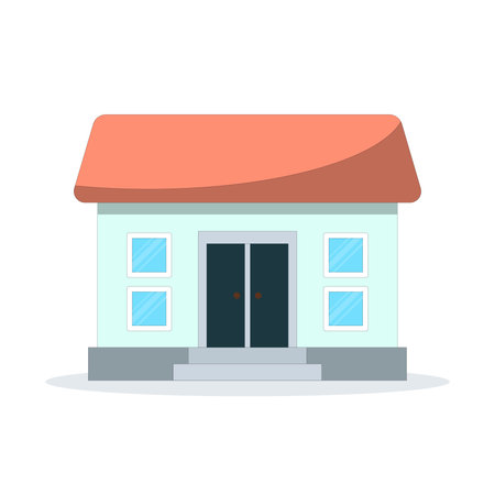 art illustration symbol icon logo building construction concept design of store business shopのイラスト素材