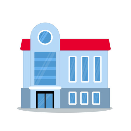 art illustration symbol icon logo building construction design concept of big house build urban city businessのイラスト素材
