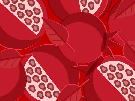 art illustration background pattern seamless icon symbol logo wallpaper of pomegranate fruitsのイラスト素材