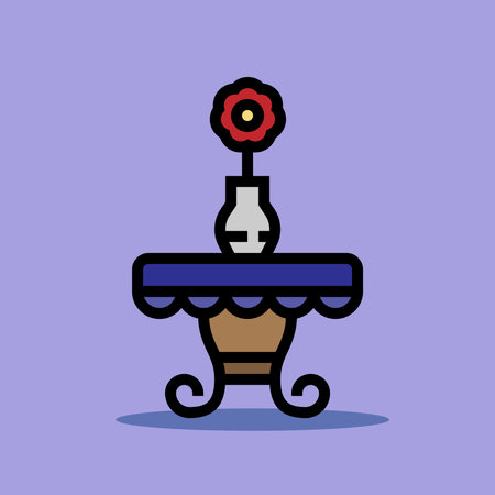 Art illustration symbol icon furniture logo household design flat of flower potのイラスト素材