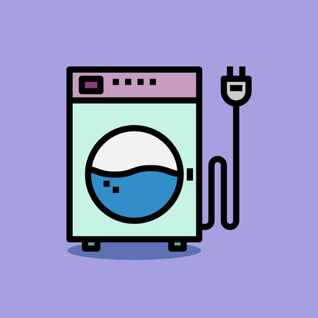 Art illustration symbol icon furniture logo household design sketch hand draw of washing machineのイラスト素材