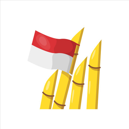Art illustration symbol Indonesian Independence day icon logo august or pancasila of flagのイラスト素材