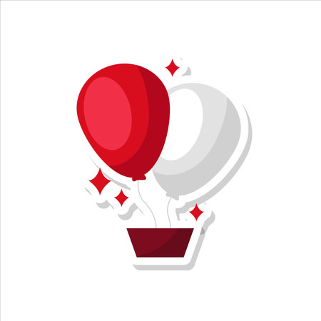 Art illustration symbol Indonesian Independence day icon logo august or pancasila of balloonのイラスト素材