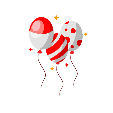 Art illustration symbol Indonesian Independence day icon logo august or pancasila of balloonのイラスト素材
