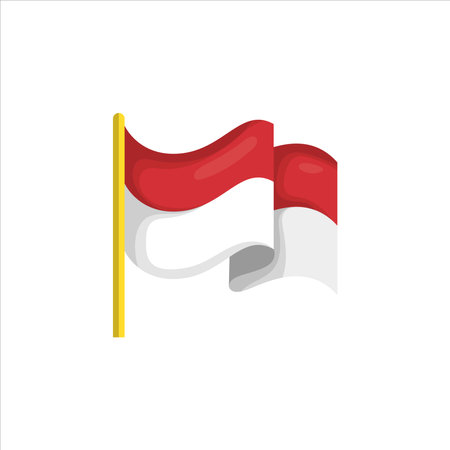 Art illustration symbol Indonesian Independence day icon logo august or pancasila of flagのイラスト素材