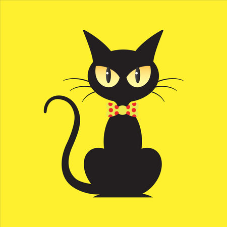 Art illustration background seamless design concept colorful icon symbol logo of black catのイラスト素材
