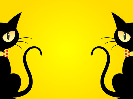 Art illustration background seamless design concept colorful icon symbol logo of black catのイラスト素材