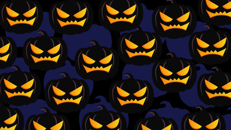 Art illustration background seamless design concept colorful icon symbol logo of black pumpkinのイラスト素材