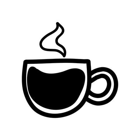 Art illustration symbol flat icon colorful design concept logo of sketch draw coffee cupのイラスト素材