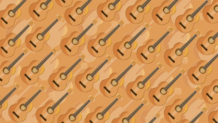 Art illustration background icon logo music tools design concept symbol of guitar woodのイラスト素材