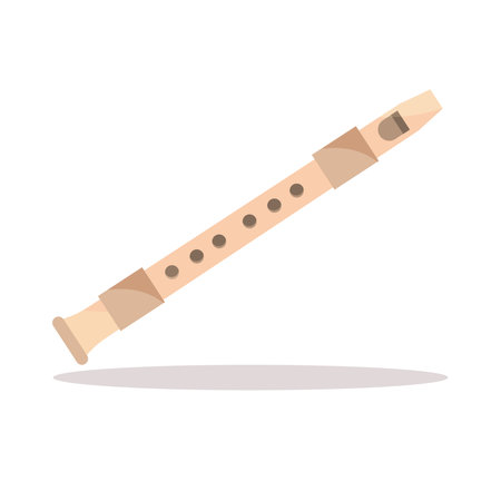 Art illustration icon logo music tools design concept symbol of fluteのイラスト素材