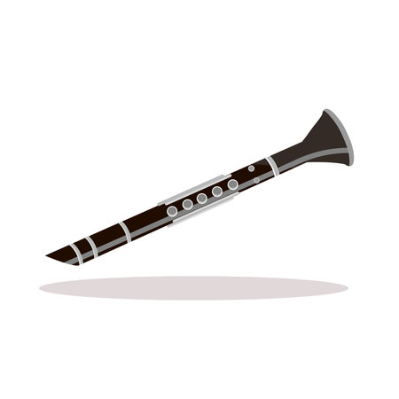 Art illustration icon logo music tools design concept symbol of clarinetのイラスト素材