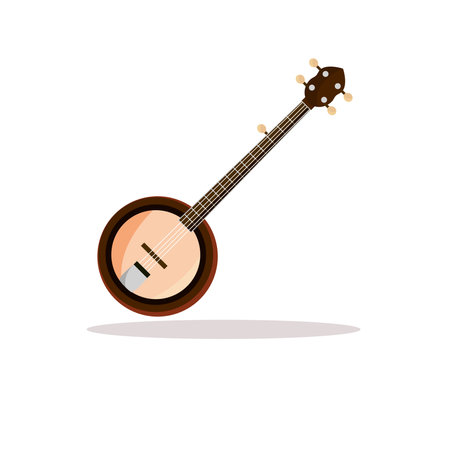 Art illustration icon logo music tools design concept symbol of banjoのイラスト素材