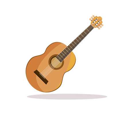 Art illustration icon logo music tools design concept symbol of guitar woodのイラスト素材