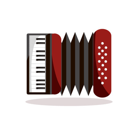 Art illustration icon logo music tools design concept symbol of accordionのイラスト素材