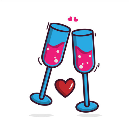 Art illustration icon logo valetine day symbol love romance february design colorful of heart glassのイラスト素材