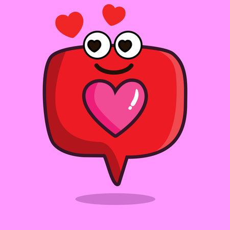 Art illustration icon valetine day symbol love romance february design colorful of bubble notif heartのイラスト素材