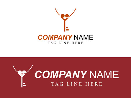 Art illustration icon design concept flat logo symbol emblem isolated vector of necklace keyのイラスト素材