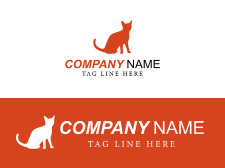 Art illustration icon design concept flat logo symbol emblem isolated vector of animal catのイラスト素材
