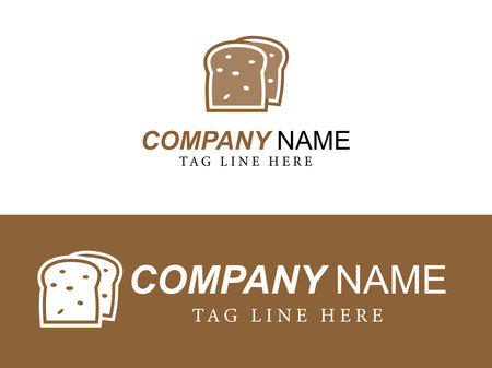 Art illustration icon design concept flat logo symbol emblem isolated vector of food breadのイラスト素材