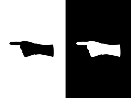 Art illustration design concpet icon black white logo isolated symbol of hand gesture designateのイラスト素材