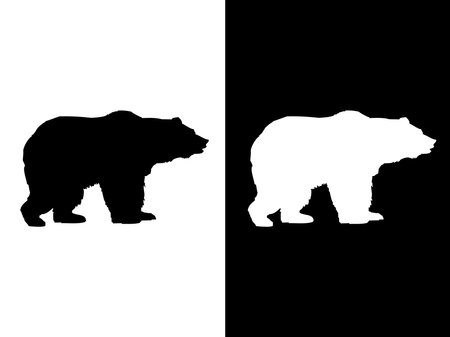 Art illustration design concpet icon black white logo isolated symbol of bearのイラスト素材