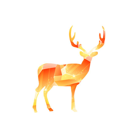 <p>art illustration design concept background landscape icon deer with painting colorful artwork crystal</p>のイラスト素材